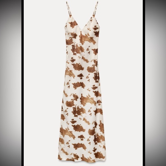 Zara Satin Cow Dress - Picture 2 of 5